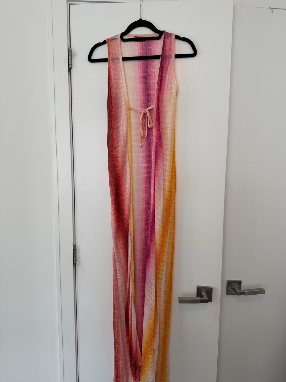 Missoni Mare Pink and Yellow Multicolor Sheer Beach Cover Up - Picture 3 of 8